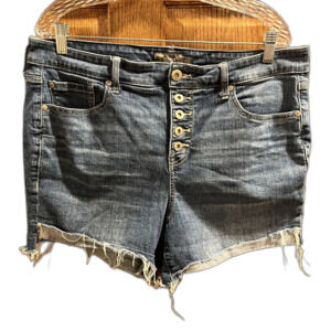 Torrid Women's 16 Vintage Distressed Button Fly Jeans Shorts Festival Summer